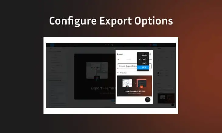 configure export options
