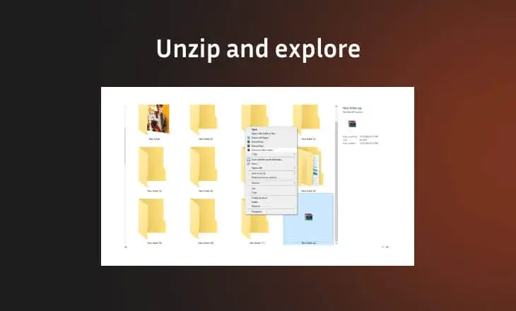 unzip and explore